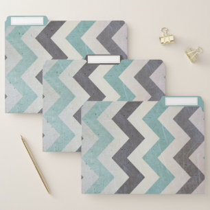 Chevron Pattern On Metal Texture by Shirley Taylor File Folder