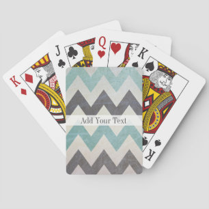 Chevron Pattern On Metal Texture by Shirley Taylor Poker Cards