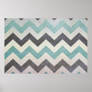 Chevron Pattern On Metal Texture by Shirley Taylor Poster
