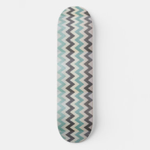 Chevron Pattern On Metal Texture by Shirley Taylor Skateboard Deck