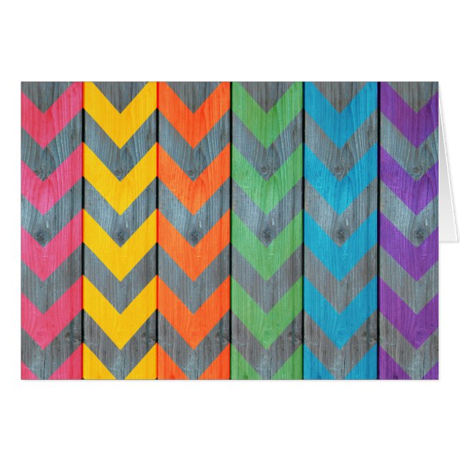 Chevron Pattern On Wood Texture by Shirley Taylor Cards (Front Horizontal)