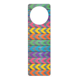 Chevron Pattern On Wood Texture by Shirley Taylor Door Hanger