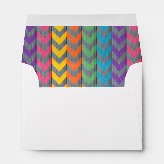 Chevron Pattern On Wood Texture by Shirley Taylor Envelope (Back (Bottom))