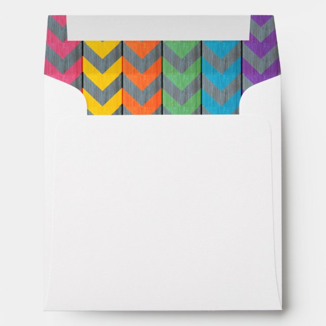 Chevron Pattern On Wood Texture by Shirley Taylor Envelope (Back (Bottom))