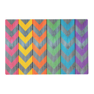 Chevron Pattern On Wood Texture by Shirley Taylor Placemat