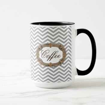 Chevron Pattern  Ornate Coffee Label Mug by JoyMerrymanStore at Zazzle