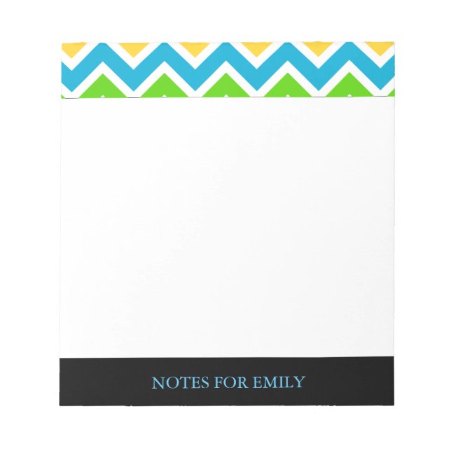 Chevron Pattern Personalized Memo Monogram Notepad (Front)