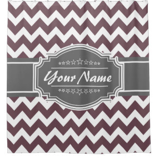 Chevron Pattern Personalized Shower Curtain #4
