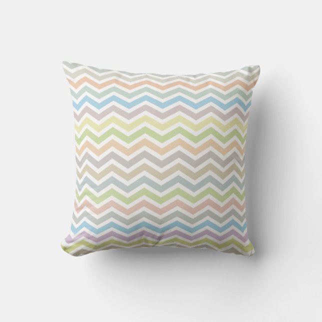 Chevron Pattern pillow - pastel colors (Front)