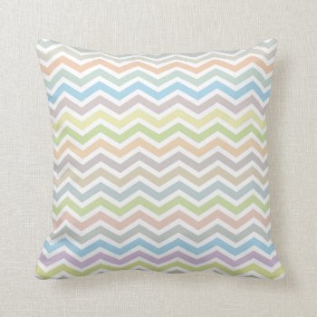 Chevron Pattern Pillow - Pastel Colors by inkbrook at Zazzle