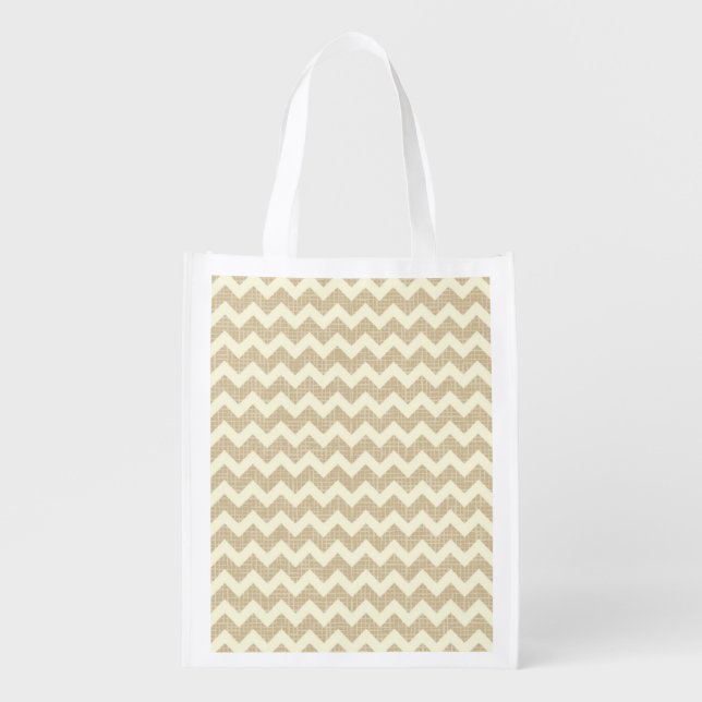 Chevron Pattern Reusable Grocery Bag (Front)