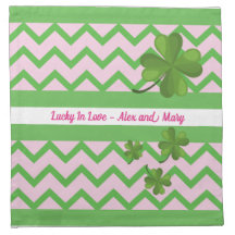 Chevron Pattern, St. Patrick, Shamrock Napkins