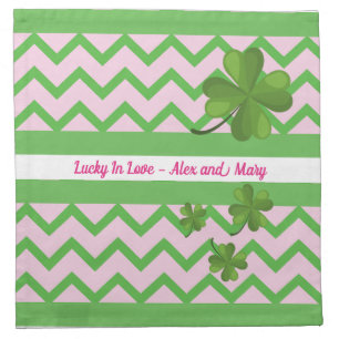 Chevron Pattern, St. Patrick, Shamrock Napkins