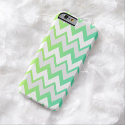 Chevron pattern stripes green teal aqua ombre barely there iPhone 6 case