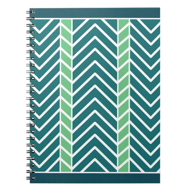 Chevron Pattern Teal Notebook (Front)