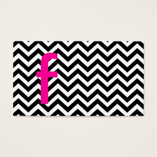 Chevron Pattern with Monogram Business Card