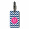 Chevron Pattern with Monogram - Navy Magenta