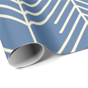 Chevron pattern with white zigzag lines on a blue wrapping paper