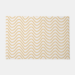 Chevron Pattern Yellow And Cream Zigzag Doormat