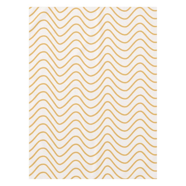 Chevron Pattern Yellow And Cream Zigzag Tablecloth (Front)