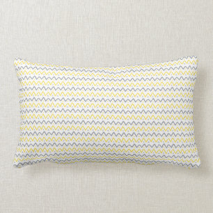 Chevron Pattern Yellow & Gray Lumbar Pillow