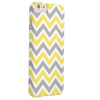 Chevron Pattern Zig Zag Gray And Yellow Barely There Iphone 6 Plus Case by red_dress at Zazzle