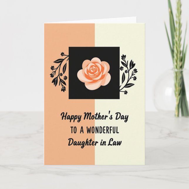 Chevron Peach Blossom Card (Front)