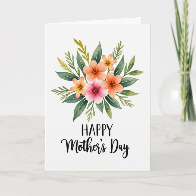 Chevron Peach Blossom Mother Card (Front)