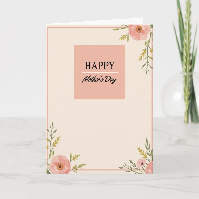 Chevron Peach Mothers Day Card (Front)