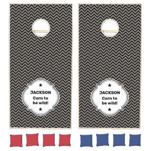 Chevron Personalized Cornhole Set