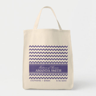 Chevron Personalized Wedding Party Tote (lilac) Bag