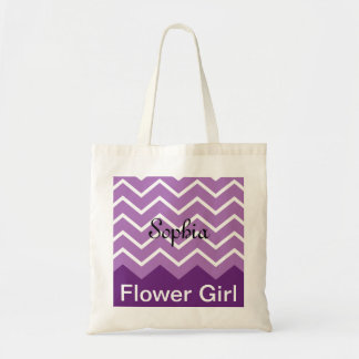 Chevron Personalized Wedding Party Tote (purple)