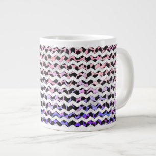 Chevron Pink and Black Dalmation Giant Coffee Mug