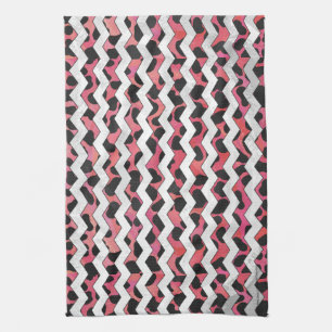 Chevron Pink and Black Dalmation Towel