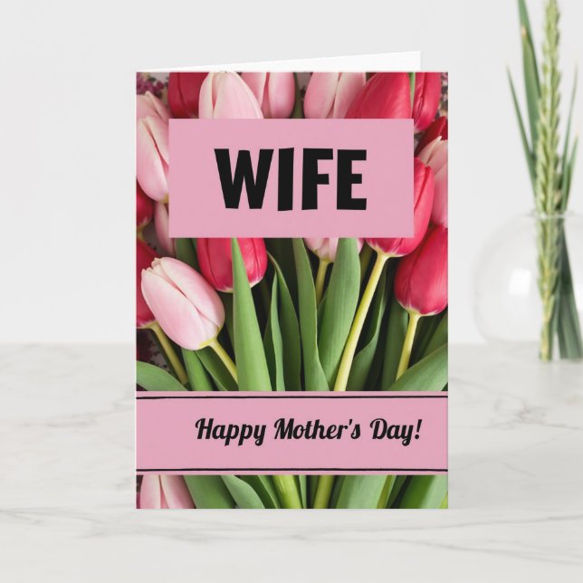 Chevron Pink Banner Message Card (Front)