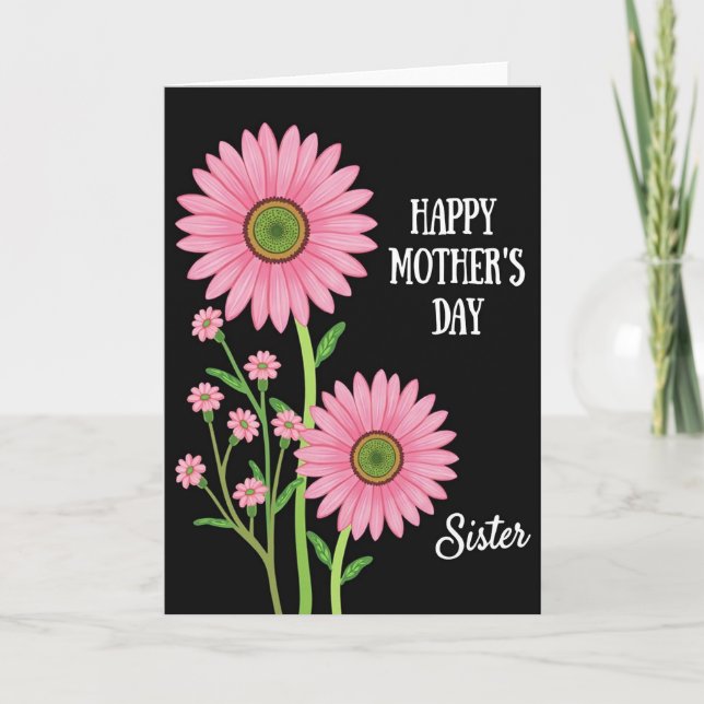 Chevron Pink Blossom Sister Card (Front)