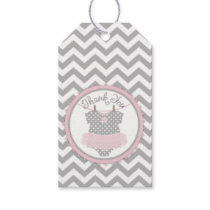 Chevron Pink Tutu Jumper Baby Shower Gift Label