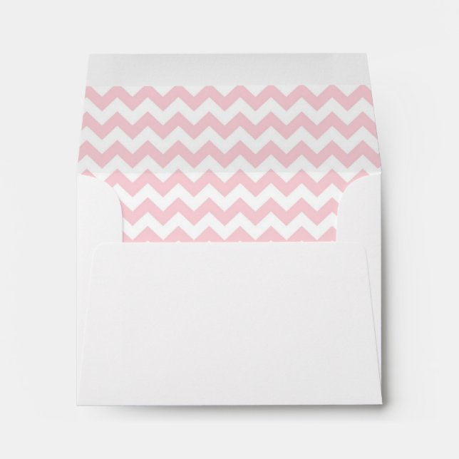 Chevron Pink & White Lined Envelope (Back (Bottom))