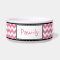 Chevron Pink & White Personalized Dog Bowl