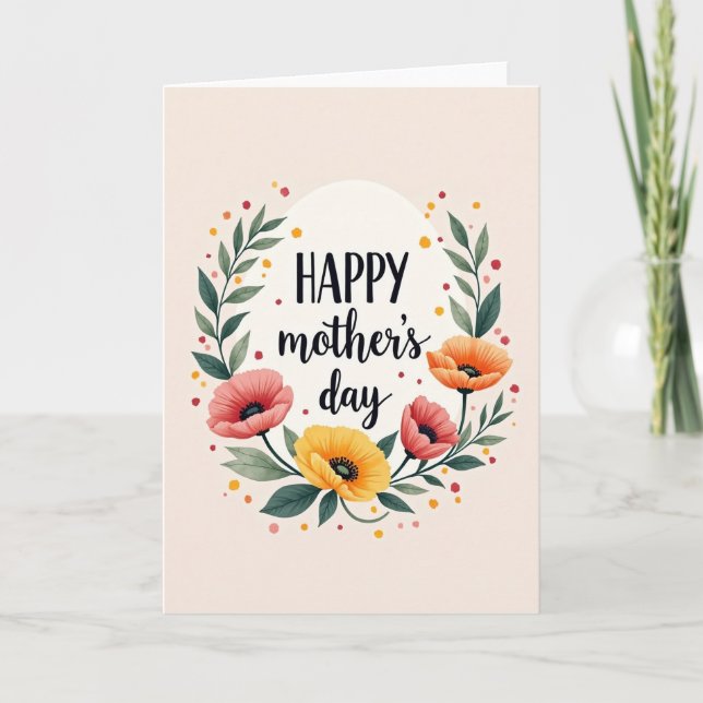Chevron Poppy Blossom Card (Front)