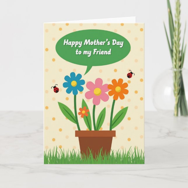 Chevron Potted Plants Happy Card (Front)