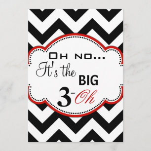 Chevron Print Dirty 30 Invites