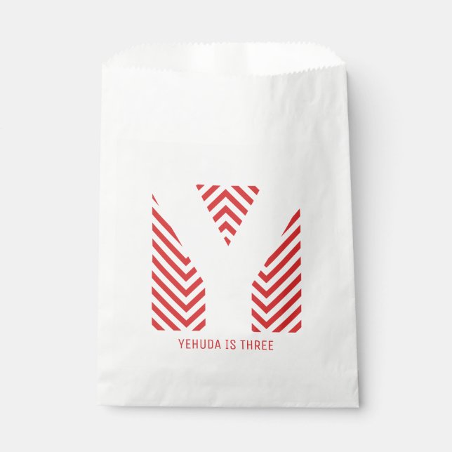 Chevron Print Upsherin Party Favor Bag (Front)