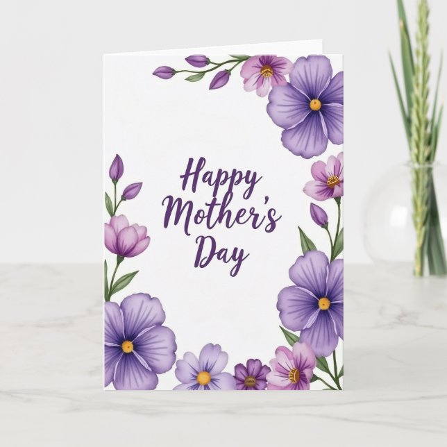 Chevron Purple Blossom Card (Front)