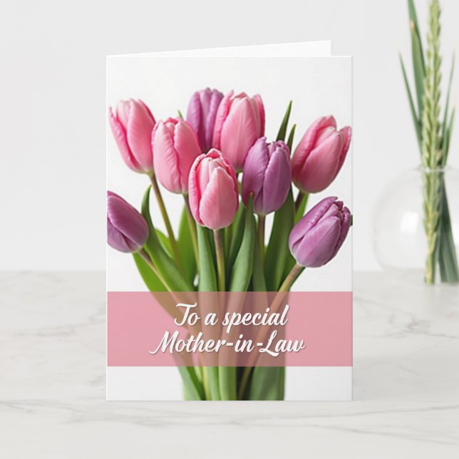 Chevron Purple Flower Card (Front)