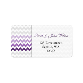 chevron purple Ombre return address label