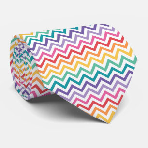Chevron Rainbow Pattern Neck Tie