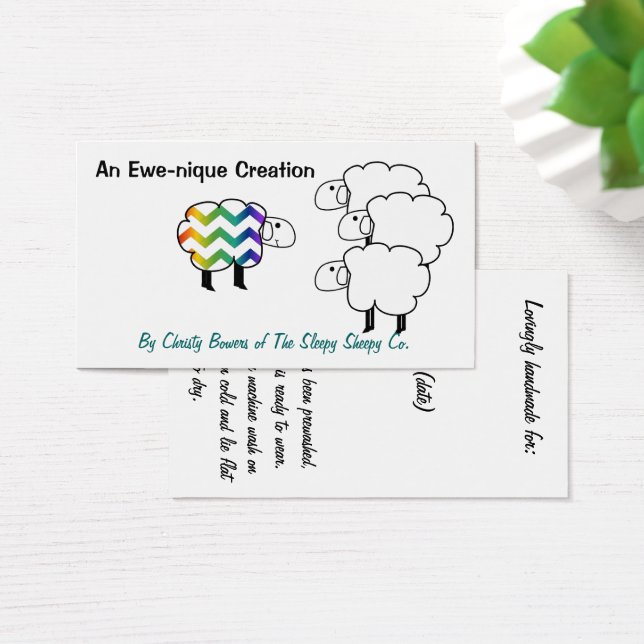 Chevron Rainbow Sheep Hang Tag and Business Card (Desk)