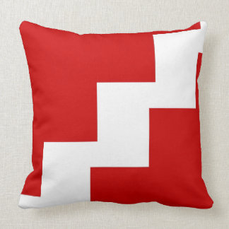 Chevron Red and White Toss Pillow
