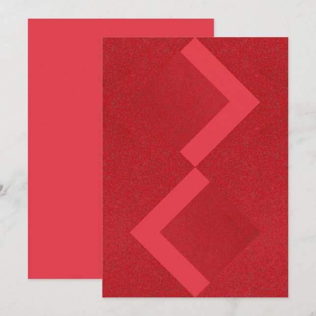 Chevron Red Bold Invitation – Customizable (Front/Back)